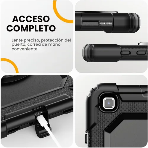 Vista 7 de Timecity Funda para Samsung Galaxy Tab A 8.0 2019 SM-T290/T295/T297 Negro+Negro