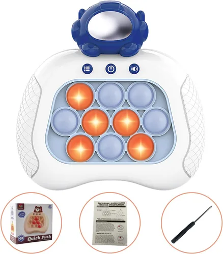Vista 6 de Intoypad Pop The Target! Máquina de juego de mano de empuje de velocidad: un divertido juego multijugador para la familia. Juguete sensorial Fidget