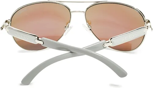 Vista 3 de GUESS Gafas de sol de aviador de metal para mujer Oro