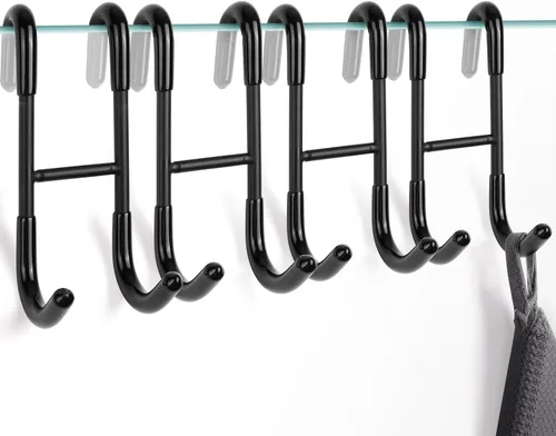 Vista 13 de NINETREX - Ganchos para puerta de ducha, ganchos sobre puerta de vidrio para baños de vidrio sin marco, gancho de acero inoxidable SUS 304 Dorado