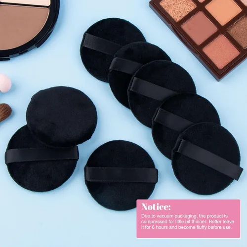 Vista 3 de HINZIC Paquete de 25 esponjas redondas de 2.36 pulgadas para aplicadores de maquillaje de base, algodón suave y agradable a la piel, esponjas
