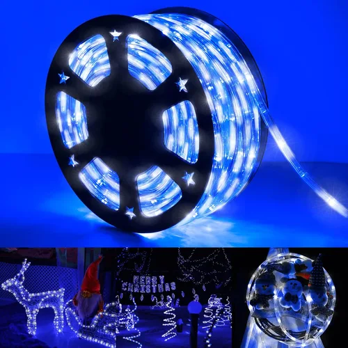 Vista 8 de Serie de luces LED de 50 pies con 360 luces LED, tubo flexible conectable con 8 modos, iluminación LED a prueba de agua para interiores