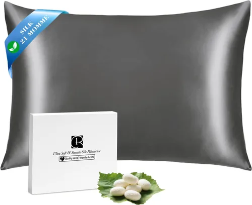 Vista 37 de Ravmix Fundas de almohada de seda con cremallera, de seda de morera de 21 momme para la salud del cabello y la piel, funda de almohada suave, lisa