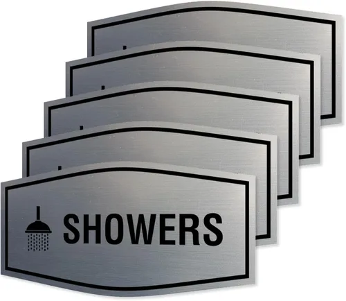 Vista 33 de Fancy Showers - Letrero (negro/plateado), tamaño mediano