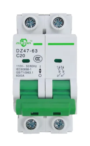 Vista 16 de Interruptor de Circuito en Miniatura AC, 1 Polo 6 Amp, 120/240VAC, Interruptor de Montaje en Riel DIN de 6kA con Desconexión Térmica Magnética