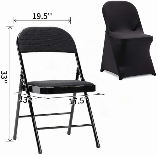 Vista 3 de Funda de silla Peomeise plegable, de elastano elástico para bodas, fiestas, banquetes, eventos
