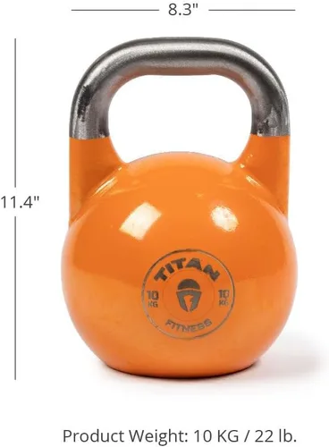 Vista 9 de Titan Fitness Pesa rusa de competencia, fundición de una sola pieza, marcas KG, entrenamiento de cuerpo completo