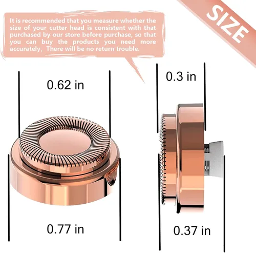 Vista 2 de Cabezales de repuesto impecables compatibles con Finishing Touch Depilación facial impecable Gen 1 Oro rosa (2 piezas) con cepillo de limpieza