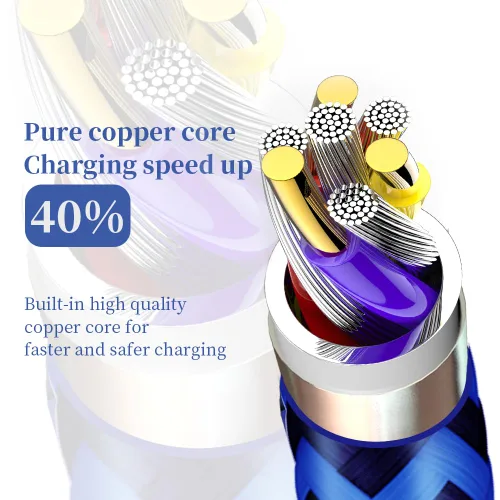 Vista 2 de Cable de carga para iPhone [certificado Apple MFi] Lightning 6PACK-3/3/6/6/6/10 pies, cable de carga de nailon trenzado de alta velocidad