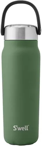 Vista 11 de S'well Explorer de acero inoxidable reciclado con tapa y asa aisladas, 24 onzas, cornalina, recipientes aislados al vacío de triple capa que