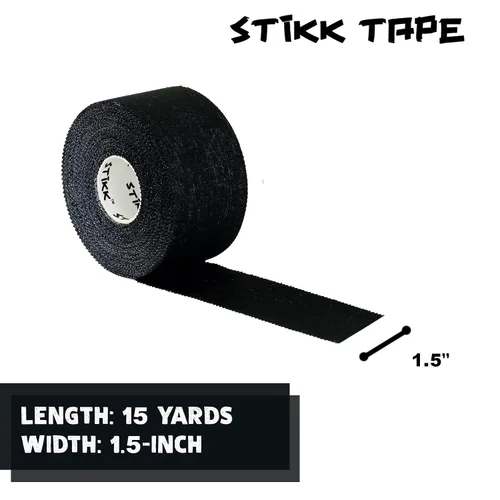 Vista 2 de STIKK Cinta atlética - Paquete de 3 unidades, color negro, 1.5 pulgadas x 15 yardas - para estabilizar y apoyar músculos y articulaciones