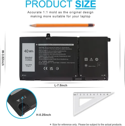 Vista 6 de Batería para laptop de 40 Wh JK6Y6 de 11.25 V para Dell Inspiron 5300 5301 5401 5402 5408 5409 5501 5508 5509 5400 5406 7405 7300 7306 75000 7506 2