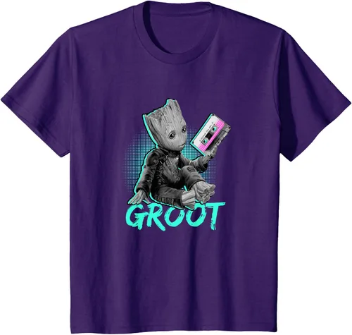 Vista 5 de Camiseta infantil Marvel Guardians of the Galaxy Vol. 2 Baby Groot Mix Tape, Negro