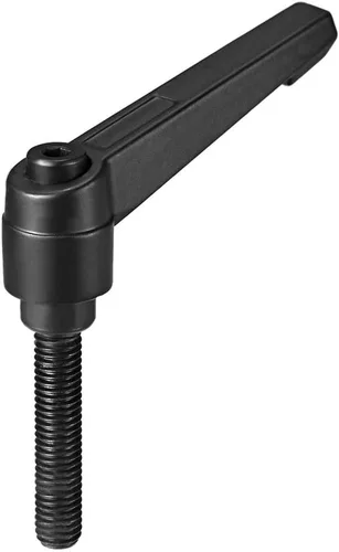 Vista 10 de uxcell Mango M6 x 1.575 in Palanca de sujeción ajustable Rosca Botón de trinquete macho roscado Perillas de tornillo de liberación rápida Pernos