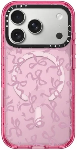 Vista 73 de CASETiFY Impact iPhone Air Case [Delgada/Compatible con Magsafe / 8.2 ft. Protección contra Caídas de Grado Militar 4X] - Lazos - Rosa Arcos