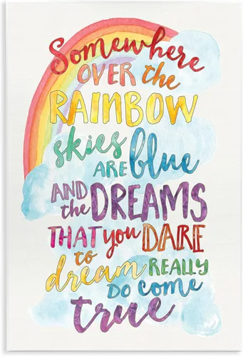 Vista 8 de Stupell Industries "Somewhere Over the Rainbow With Rainbow", arte en lienzo, 16 x 20 pulgadas, fácil de colgar y resistente, fabricado en Estados