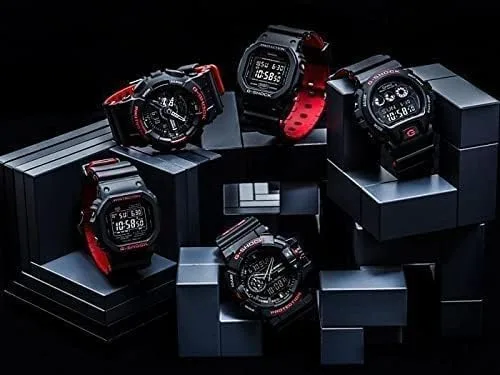 Vista 7 de Casio G-Shock DW-5600HR-1DR Reloj de moda automático de silicona negra para hombre, Varios colores, Moderno