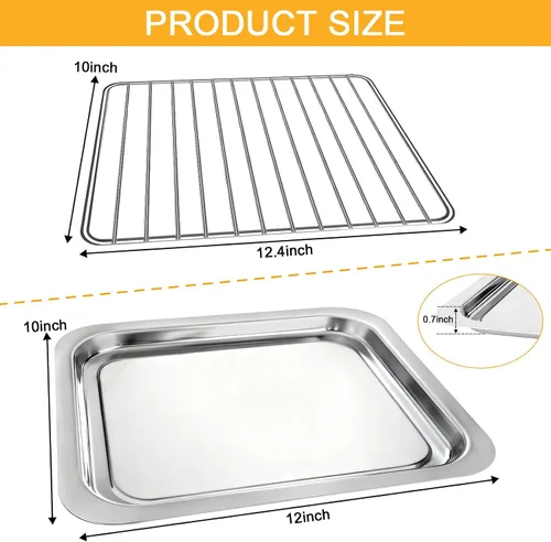 Vista 2 de Piezas de repuesto para freidora de aire Emeril Lagasse Everyday 360, accesorios de freidora de aire de acero inoxidable antiadherente de grado