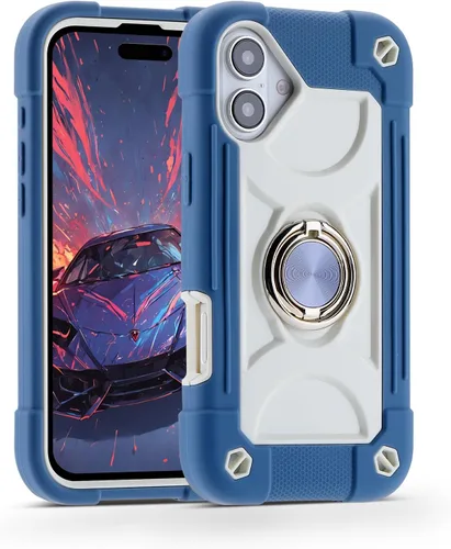 Vista 97 de MARKILL Funda compatible con iPhone Air de 6.5 pulgadas 2025 con soporte de anillo giratorio de 360 grados, protección contra caídas de grado
