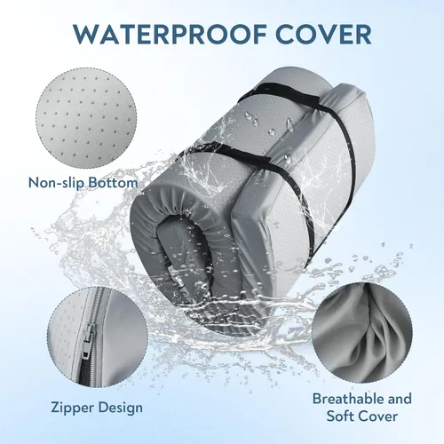 Vista 2 de Almohadilla de espuma viscoelástica para catre de camping, almohadilla para dormir de 3 pulgadas con funda impermeable 72"×24"×3" Non-Slip