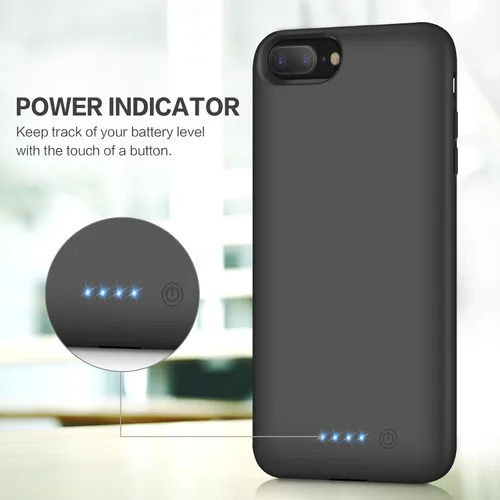 Vista 4 de Funda de batería para iPhone 6s Plus/6 Plus/7 Plus/8 Plus, 8500 mAh, funda de carga portátil de 8500 mAh, paquete de batería externa para iPhone 6s
