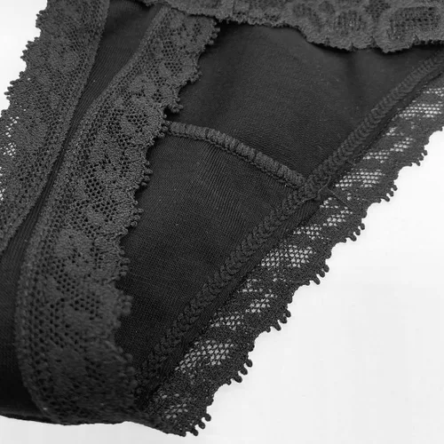 Vista 7 de GAREDOB Tangas de algodón retro de cintura alta para mujer, paquete de 6 unidades, ropa interior de encaje, talla grande, tiro alto, control
