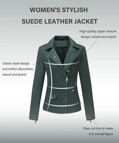 Vista 4 de Bellivera Chaquetas de cuero sintético para mujer, abrigo corto de moda para primavera e invierno