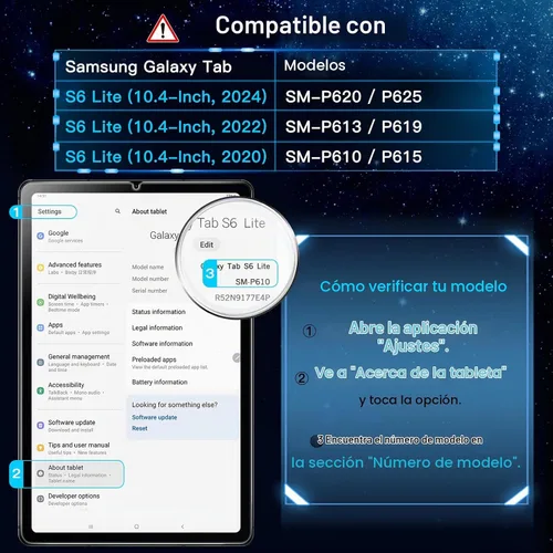 Vista 3 de JETech Protector de pantalla para Samsung Galaxy Tab S6 Lite 10.4", paquete