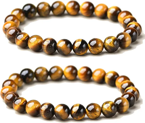 Vista 9 de Tigers Eye Protection Handmade Bracelet Best Present For Men Women Attract Wealth Chakra Feng Shui Stretchy Beaded Bracelets Lucky Friendship
