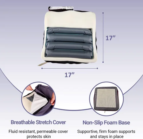 Vista 3 de Cojín neumático ajustable PMT MobiCushion para silla de ruedas, scooter para movilidad, auto y sillas de oficina