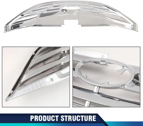 Vista 6 de PIT66 Conjunto de parrilla delantera cromada compatible con Sonata 2011 2012 2013 HY1200154 863503S100