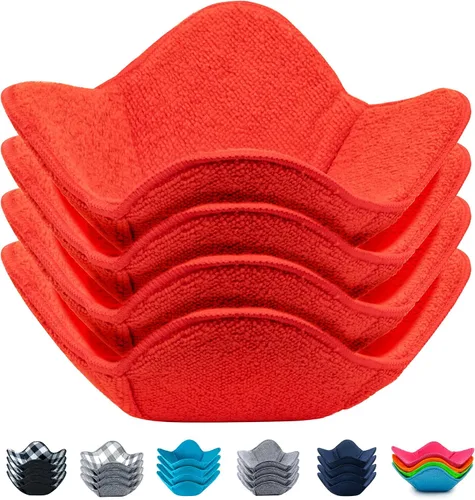 Vista 11 de Aticca Juego de Soportes Acogedores para Ollas de Microondas para Alimentos Calientes, Juego de 4 Almohadillas Calientes para Tazas de Caldo