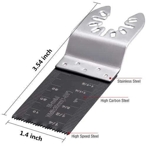 Vista 2 de Ettonsun 20 hojas de sierra oscilantes bimetálicas, multiherramienta de metal, madera, universales, multiusos, para Dewalt Fein Multimaster Bosch