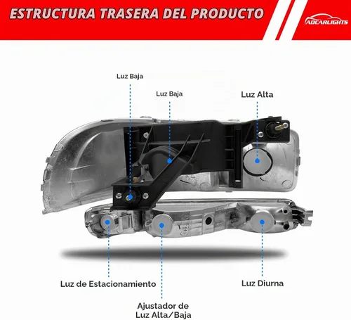 Vista 5 de Faro halógeno GMC Sierra y GMC Yukon 1999-2006