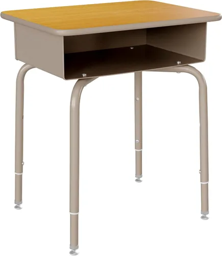 Vista 11 de Flash Furniture Billie - Escritorio para estudiantes – Escritorio escolar de granito gris – Marco de metal plateado – 24 pulgadas de ancho x 18