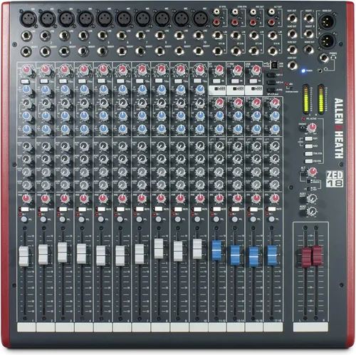 Vista 9 de Allen & Heath ZED-14 mezclador de 14 canales con interfaz USB Mezclador de calidad Touring de 14 canales con E/S USB (AH-ZED-14), gris/rojo