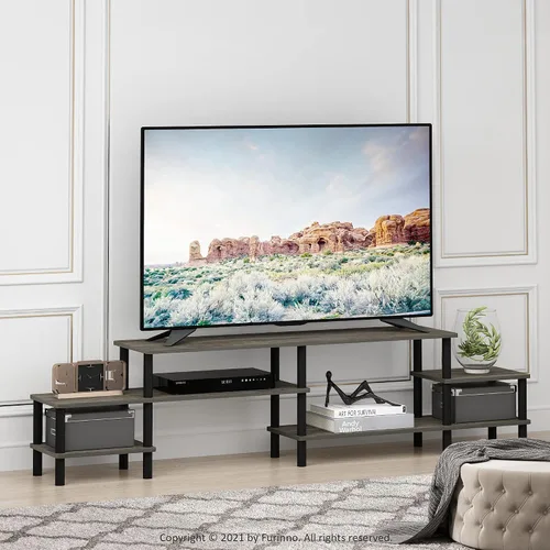Vista 34 de Furinno 11191BK THE Centro de Entretenimiento Soporte para TV, Negro