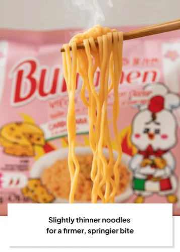 Vista 4 de Paquete de comida coreana Bulramen Picante Carbonara (5 paquetes) y Jajang (5 paquetes)