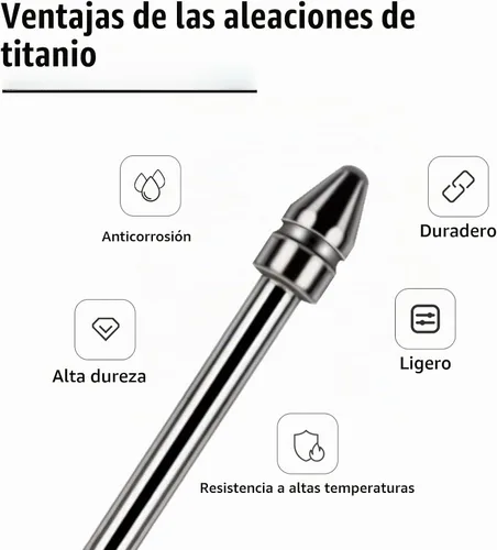 Vista 2 de Puntas finas de aleación de titanio de ajuste universal, no desgastadas, compatibles con BOOX Pen 2 Pro, iReader, IFLYTEK, Lamy AL-Star digital