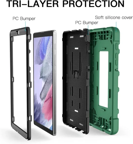 Vista 5 de Azzsy Funda para Samsung Galaxy Tab A7 Lite de 8.7 pulgadas 2021 (SM-T220/T225), funda protectora delgada y resistente a prueba de golpes de alto