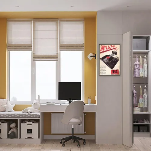 Vista 4 de Discos de vinilo vintage, arte de pared, póster de música retro japonesa Ukiyo-E asiática, impresiones de imágenes musicales estéticas, pintura