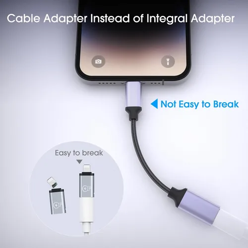 Vista 6 de TechMatte Adaptador de cable USB C a Lightning macho hembra, 27 W PD carga rápida solo compatible con iPhone, iPad, iPod, AirPods, sin audio,