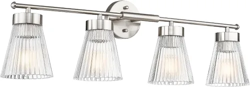 Vista 19 de HWH - Lámpara de pared para interiores, moderno aplique de pared con pantalla de vidrio a rayas blancas esmeriladas, aplique de pared individual
