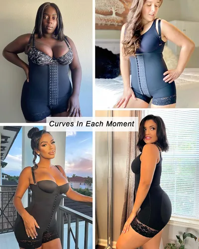 Vista 5 de SHAPERX Fajas de control de abdomen colombianas de alta compresión moldeadora de cuerpo para mujer, levantamiento de glúteos, adelgazador de muslos