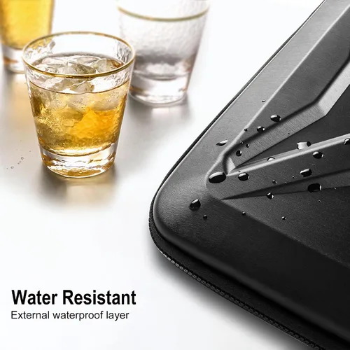 Vista 7 de DOMISO Funda rígida para laptop de 13 pulgadas, impermeable, a prueba de golpes, funda protectora para laptop con mango retráctil para MacBook Air