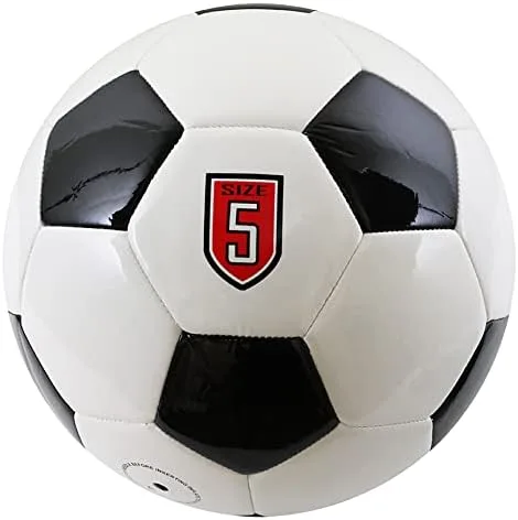 Vista 2 de Balón de fútbol épico de práctica clásica retro en blanco y negro (tallas 3, 4, 5)