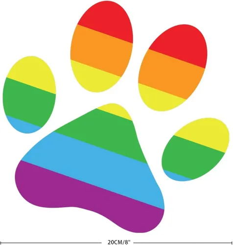 Vista 4 de Calcomanías para ventana de coche, diseño de pata de arco iris, orgullo LGBT, para ventana del orgullo gay, calcomanías de arco iris para automóvil