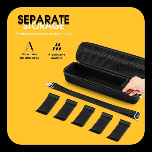 Vista 3 de ProCase - Estuche de almacenamiento para tarjetas coleccionables con 5 divisores Durable Travel Box for Playing Card Games, Stores 1200 Cards