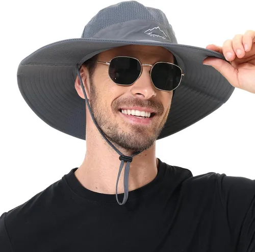 Vista 12 de ZOORON Sombreros de sol para hombres y mujeres UPF 50+, sombrero de pescador, protección UV, sombrero Boonie para pesca, senderismo, jardín, safari