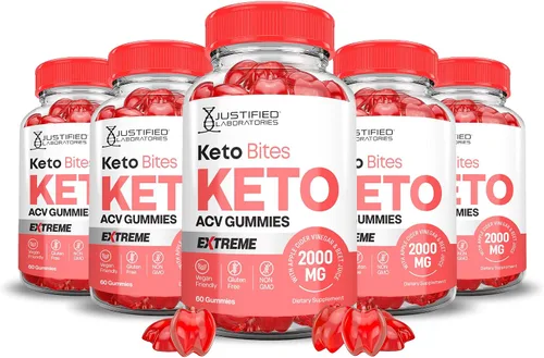 Vista 7 de Keto Bites Keto ACV Gummies Fórmula Extrema 2000 mg Vegano Sin OGM con Jugo de Granada Raíz de Remolacha B12 60 Gummys